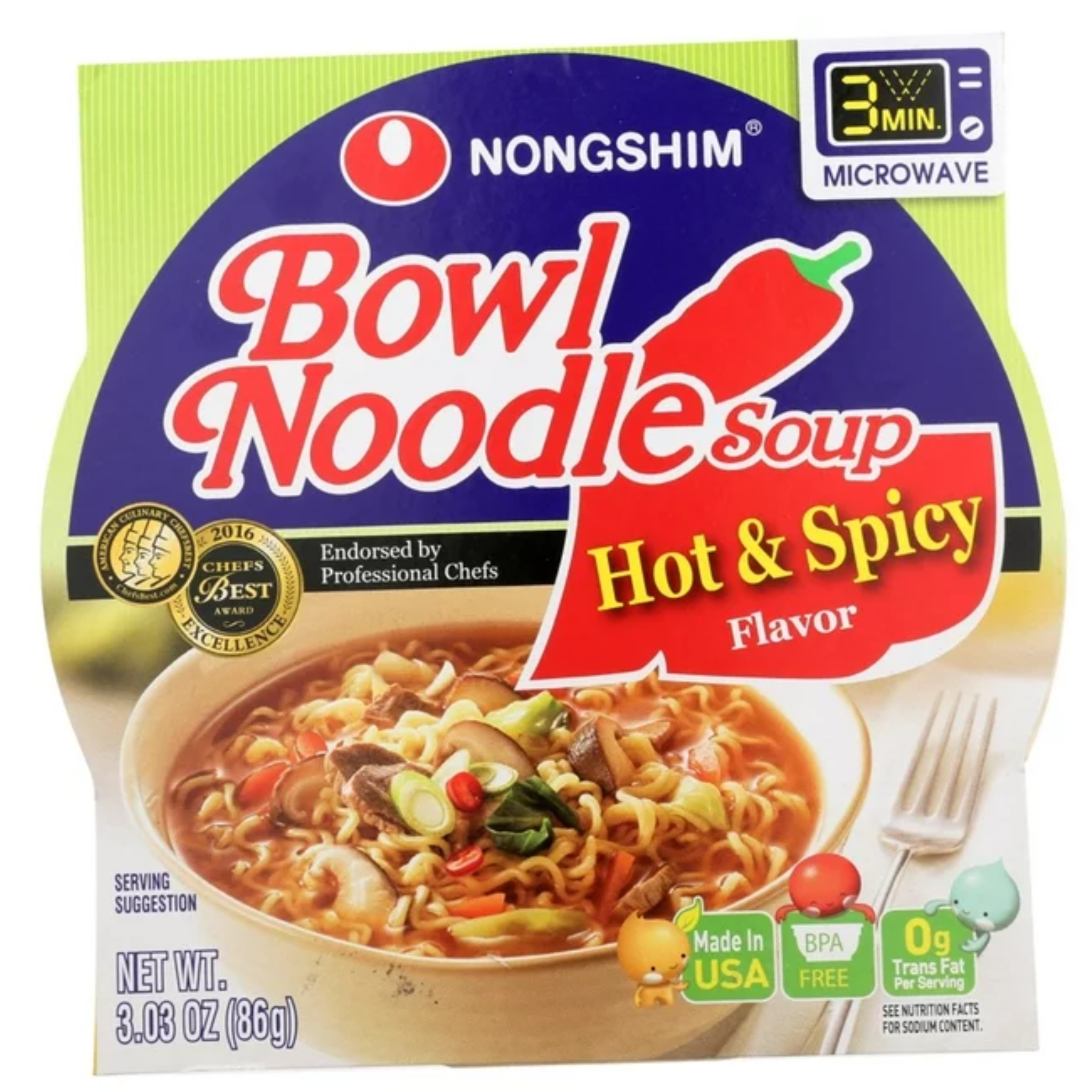 Nongshim Hot & Spicy Bowl Noodles