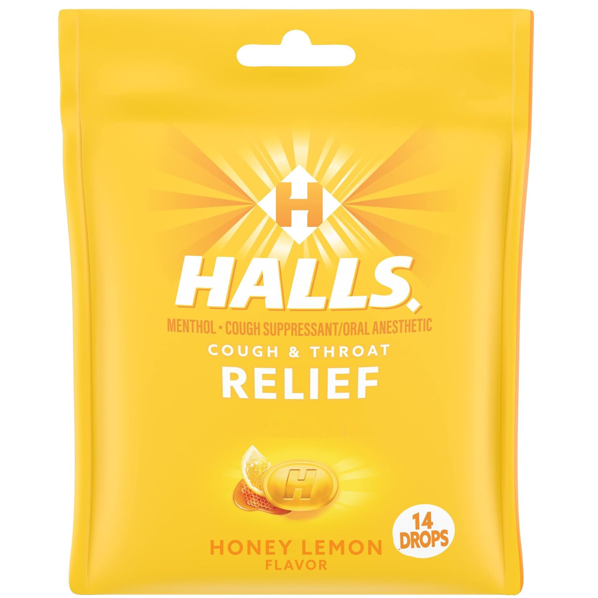 Halls Honey Lemon 14 Drops